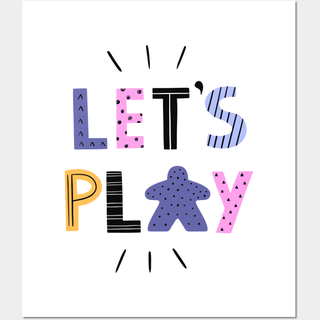Let's Play Meeple Board Game Wall Art by Beam Geeks
